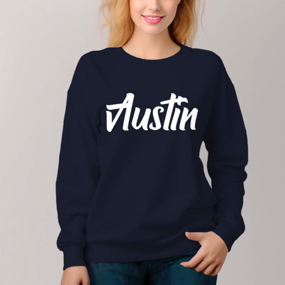 Women's Austin Pattern Crew Neck Pullover Cozy Clothes Autumn Winter