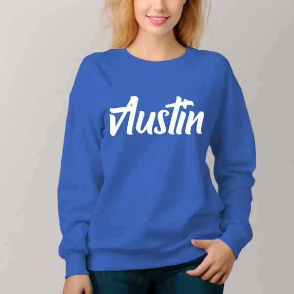 Women's Austin Pattern Crew Neck Pullover Cozy Clothes Autumn Winter