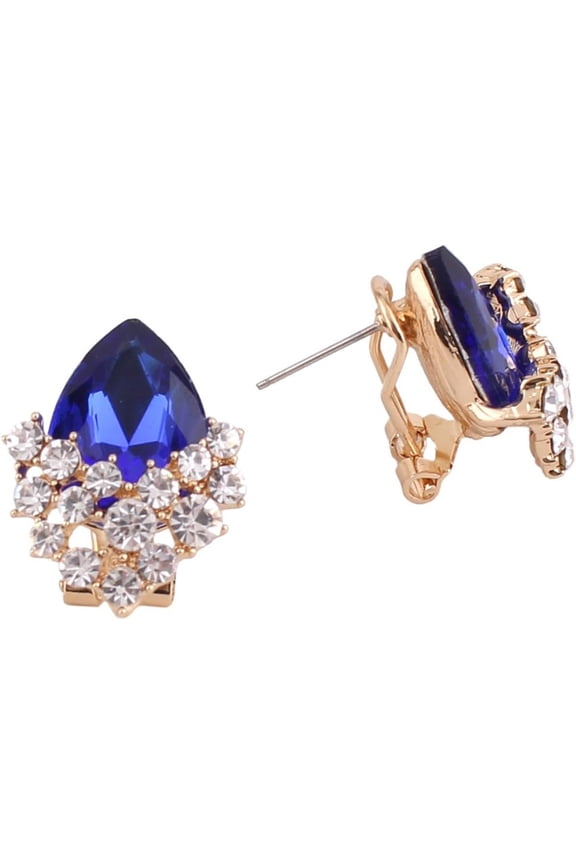Women's Austrian Crystal Wedding Teardrop Stud Earrings