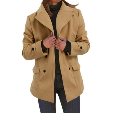 Women's Autumn And Winter Casual Solid Color Mid Length Long Sleeved Woolen Coat Button Coat Single Mid Long