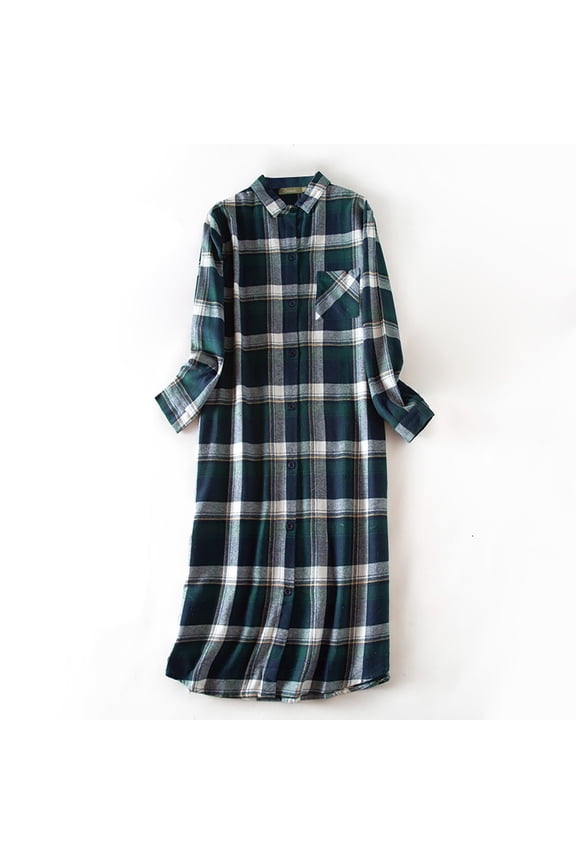 Women's Velvet Nightgown Long Sleeve Thermal Pajama Dress with Pocket Plush Winter Sleepwear for Cozy Cold Weather