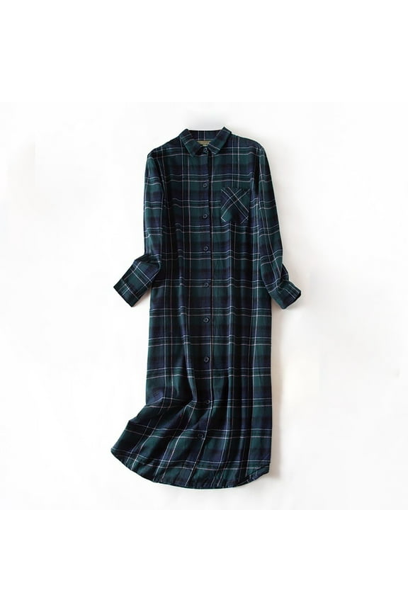 Women's Velvet Nightgown Long Sleeve Thermal Pajama Dress with Pocket Plush Winter Sleepwear for Cozy Cold Weather