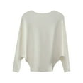 thumbnail image 1 of Women's Autumn And Winter Fasion Off-The-Shoulder Long Sleeve One-Word Collar Sweater Knitted Solid Color Tunic Women Shirt, 1 of 3