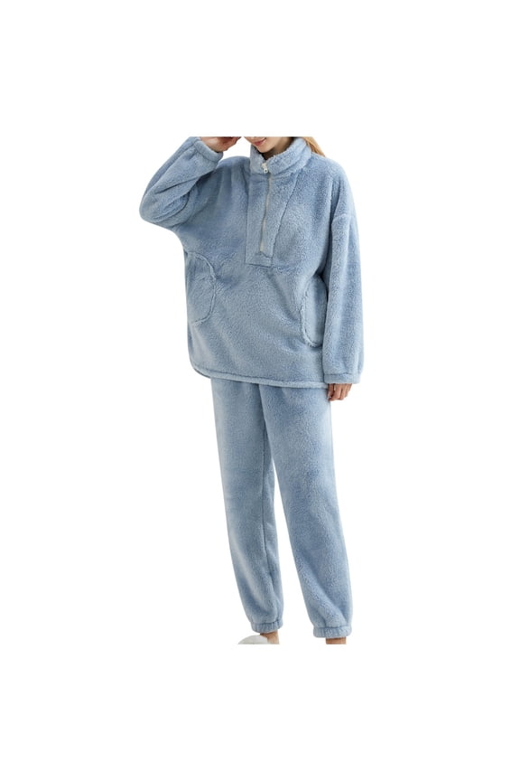 Women's Autumn And Winter Flannel Pajamas Pajama Suit Cardigan