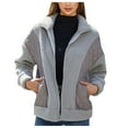 thumbnail image 1 of Women's Autumn And Winter New Fashionable Long Sleeved Cardigan Zipper Splicing Women's Coat, 1 of 2
