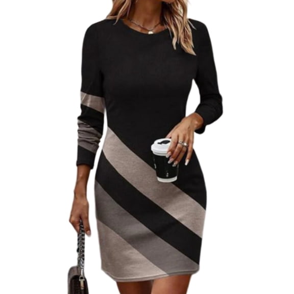 Women's Autumn Dresses 2025 O Neck Long Sleeve Nightdress Loose Mini Dress Homewear Spring Summer Casual Sleepwear Nightgowns Pijamas Dress Black L
