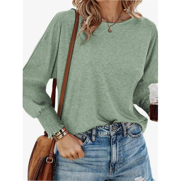 Women's Autumn Fashion T-shirt Round neck Casual Basic T-shirt Top Shirt