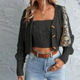 thumbnail image 1 of Women's Autumn Long Cardigan Sweater and Vest, Lightweight Cardigan Loose Long Sleeved Knitted Button Cardigan Sweater 2-Piece SetSportswear Crop Top Cardigan Sweater for Women, 1 of 7
