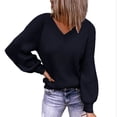 thumbnail image 1 of Women's Autumn New Casual Loose Solid Color Pullover Long-Sleeved Sweater Long Sweater Coat plus Size Crazy Girl Boyfriend Cardigan Long Cardigan Tan Toggle Coat Buttons Women Sweater Coat Fuzzy, 1 of 4
