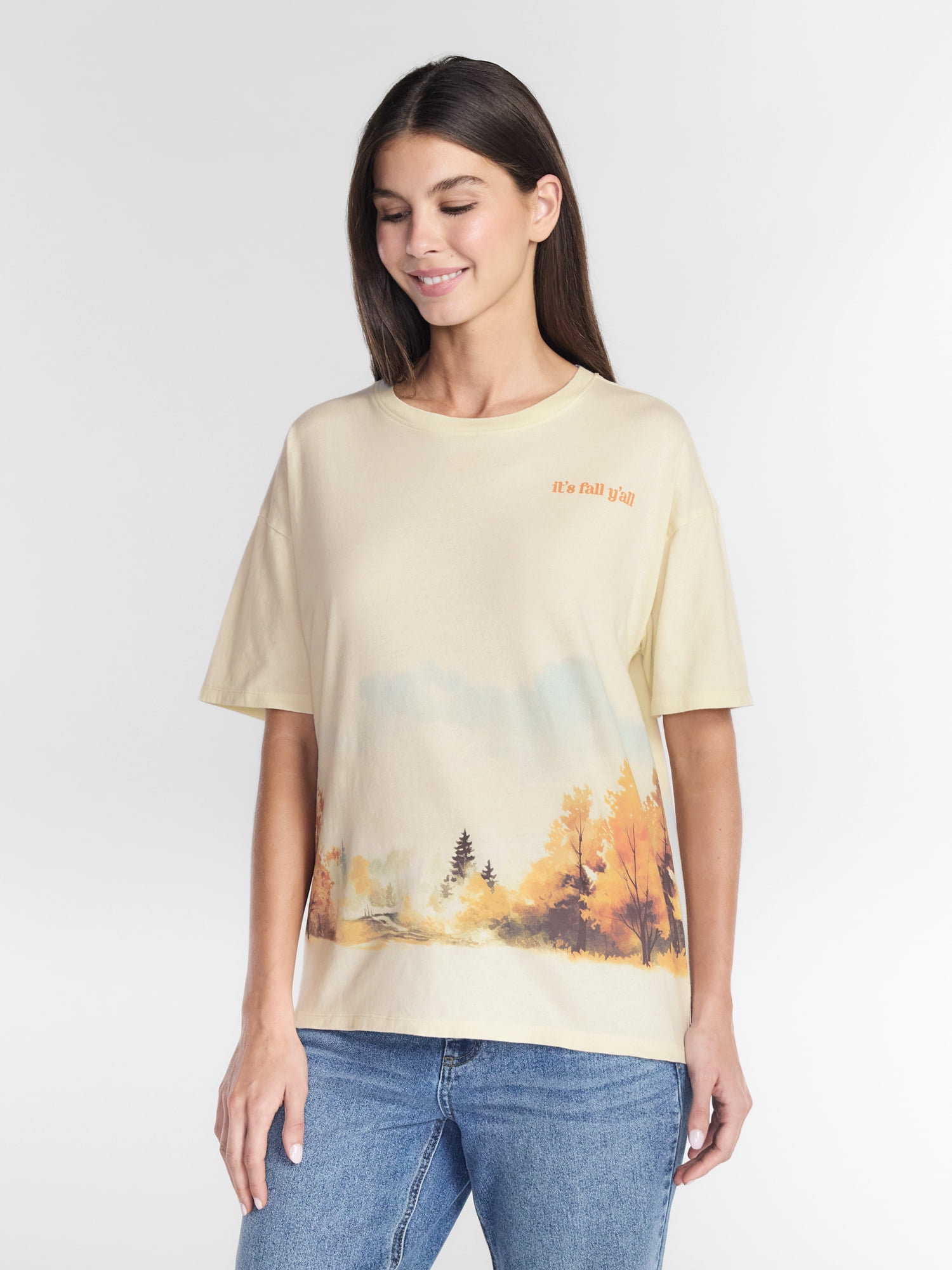 Women's It's Fall Y'all Graphic Seasonal Fall Tee, from Positivitees, Sizes S-4X