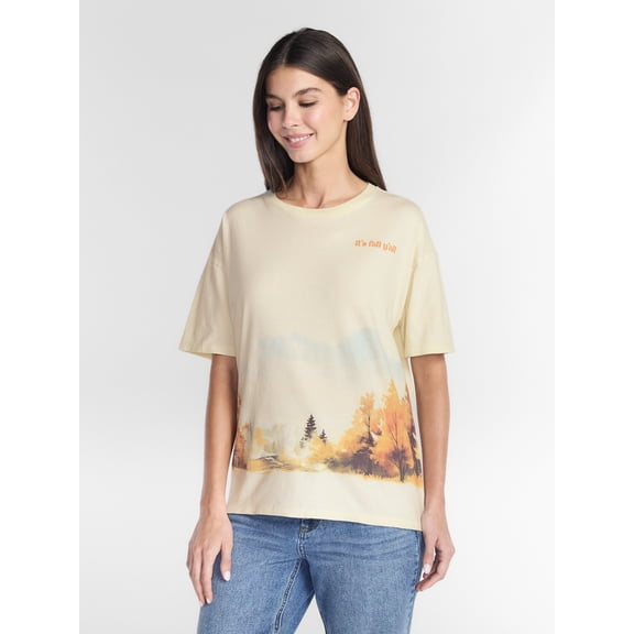 Women's and Women's Plus It's Fall Y'all Graphic Seasonal Fall Tee, from Positivitees, Sizes S-4X