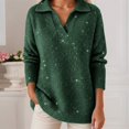 thumbnail image 1 of Women's Autumn Sweater Sparkly Soft Pullover Sweater (Green XXXL), 1 of 4
