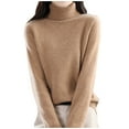 thumbnail image 1 of Women's Autumn Turtleneck Sweater, Loose Plus Size Thick Knitted Warm Base Shirt For Daily Wear, 1 of 5