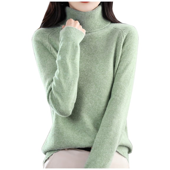 Women's Autumn Turtleneck Sweater, Loose Plus Size Thick Knitted Warm Base Shirt For Daily Wear