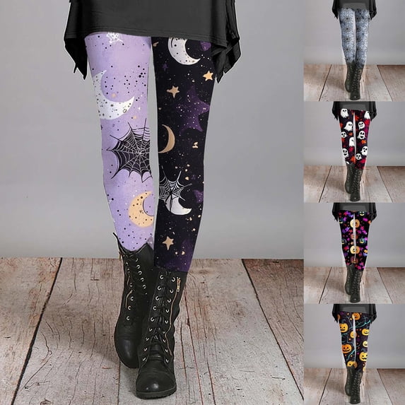 Women's Autumn Winter Artistic Printed Leggings Soft Stretch Pants Stylish