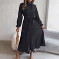 thumbnail image 1 of Women's Autumn And Winter Elegant Stand Collar Long Sleeve Waist Pleated Long Dress Dress Women Dresses Semi Formal Ladies Suit Two Piece Long Skirt Outfits for Women Bathing Suit Skirts Long Woman, 1 of 5