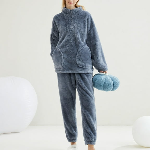 Women's Autumn And Winter Flannel Pajamas Pajama Suit Cardigan Linen Pajamas Women Set Women Pants Set Pajama Set Womens Pajama Set Comfortable Pajamas for Women Womens Pajamas Extra Small Women