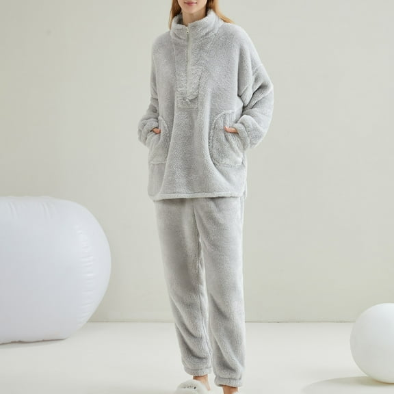 Women's Autumn And Winter Flannel Pajamas Pajama Suit Cardigan Linen Pajamas Women Set Women Pants Set Pajama Set Womens Pajama Set Comfortable Pajamas for Women Womens Pajamas Extra Small Women