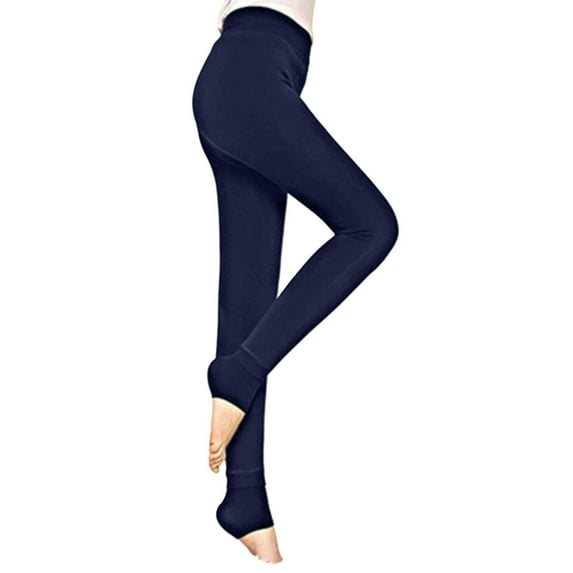 Women's Autumn Winter Leggings - Solid Color, Stretchy Polyester, Warm Casual Pants - One Size