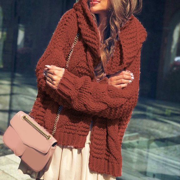 Women's Autumn And Winter Heavy Needle Sweater Women's Thickened Fashion Loose Cardigan Coat Long Jacket Women Dress Coats Cardigan for Women Open Front Long Sleeve Casual Fall Lightweight Cardigans