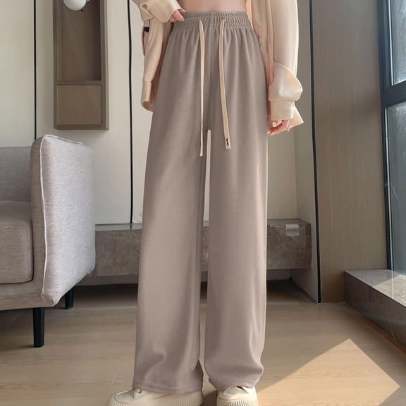 Women's Autumn And Winter High Waisted Slouchy Wide Leg Pants Loose Straight Leg Casual Pants Womens Work Bottoms Pant Suits for Women Casual 50 plus Women Pants Casual High Waist Dress Pants for