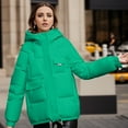 thumbnail image 1 of Women's Autumn Winter Hooded Loose Thick Warm Casual Jacket Coat" Mid Length Winter Coat Women Pocket down Coat Warmest Women Coat Women Jackets for Fall Winter Jacket Women And Jacket Petite for, 1 of 2