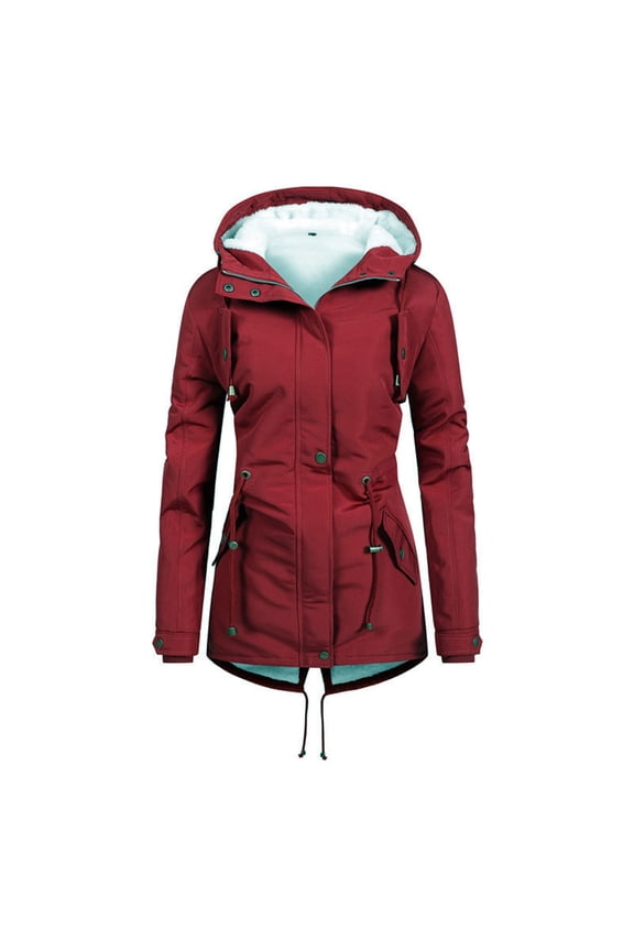 Women's Autumn Winter Jacket with Zipper Insulated Padded Coat for Warmth and Comfortable Wear