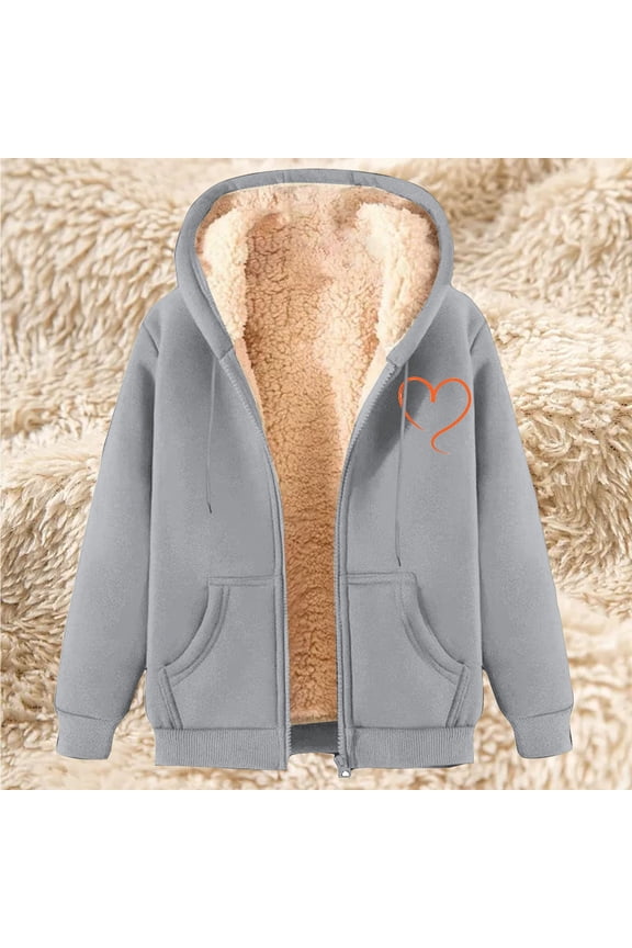 Women's Autumn/Winter Lamb Coat Heavy Plus Heavy Printed Hooded Cardigan Plus Size Coat plus Size Sweaters for Women Light Wool Coat plus Size Women Jackets And Coats 5x Womens Winter Coat Womens