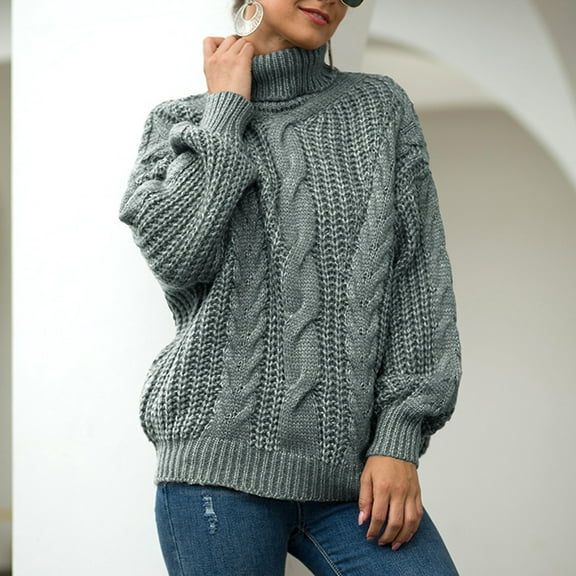 Women's Autumn And Winter New Knitwear Women's College Style Thick Thread Dough High Neck Pullover Sweater Comfy Clothes for Women Sweater for Young Men Tan Sweatsuit Mens Olive Sweater Winter Sweater