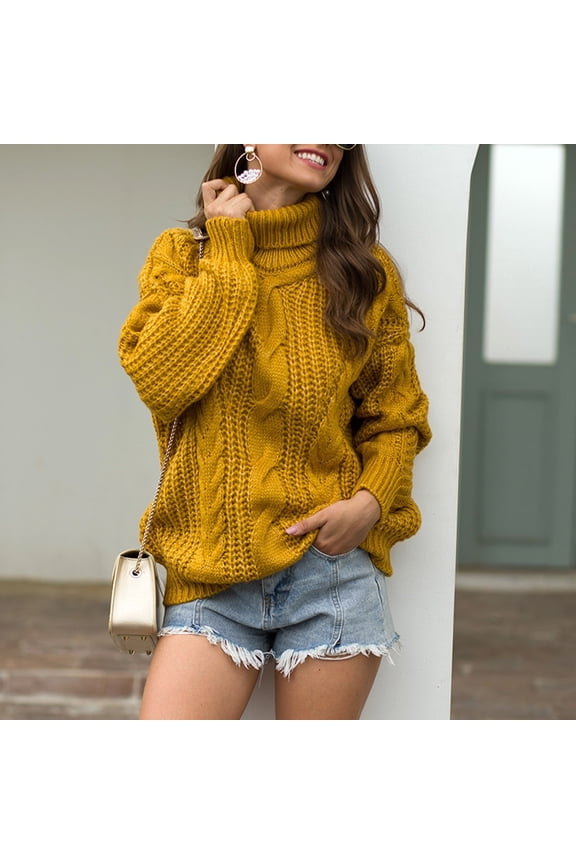 Women's Autumn And Winter New Knitwear Women's College Style Thick Thread Dough High Neck Pullover Sweater Comfy Clothes for Women Sweater for Young Men Tan Sweatsuit Mens Olive Sweater Winter Sweater