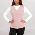 thumbnail image 1 of Women's Autumn Winter Plush Vest, Button Front Slim Fit Sleeveless Jacket, Thermal Lined Warm Outerwear, Soft Fleece Inner Wear, Casual Layering Piece, Cold Weather Protection Pink XL, 1 of 4