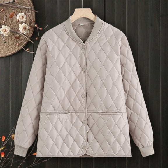 Women's Autumn And Winter Round Neck Stitching Solid Color Long Sleeved Jacket Dire Jacket Insulated Coats Women Womens Lightweight Coats And Jackets Girls Zipper Jackets Women's Outerwear Coats