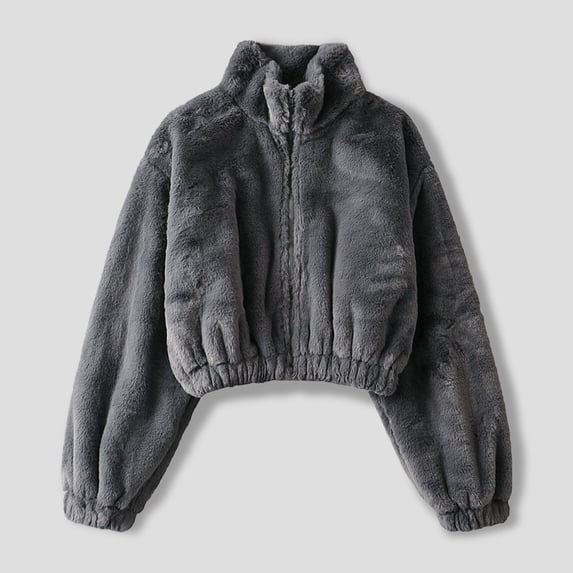 Women's Autumn And Winter Solid Color Short Loose Zip Up Jacket Cardigan Outerwear Women Warm down Scrub Vests for Women Warm up Jacket Women Womens Zippe Wool Jacket Sweater Jacket for Women Vest