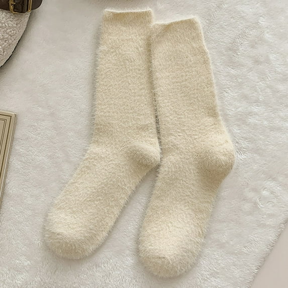 Women's Autumn And Winter Solid Color Velvet Thickened Velvet Home Floor Socks Confinement Sleep Socks Mid Calf Socks Long Basketball Socks for Men Stance Socks Snap on Large Socks for Women Socks