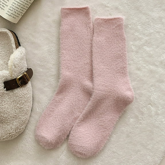 Women's Autumn And Winter Solid Color Velvet Thickened Velvet Home Floor Socks Confinement Sleep Socks Mid Calf Socks Long Basketball Socks for Men Stance Socks Snap on Large Socks for Women Socks