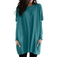 thumbnail image 1 of Women's Autumn/Winter Solid T Shirt Long Sleeve, Loose Fit with Pockets & Puff Sleeves, Trendy Design, Comfortable for Casual Wear, Multiple Sizes, 1 of 4