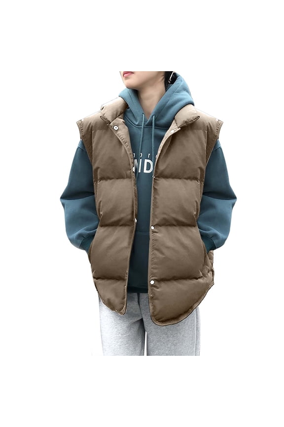 Women's Autumn And Winter Stand Collar Loose Coat Fashion Warm Vest Junior Jacket Trend Jacket Coral Jacket Women Coats And Jackets Hoodies And Jackets for Women Lightweight Jacket Women plus Size