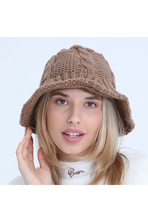 Women's Autumn And Winter Woolen Pot Hat Fashion And Cute Knitted Warm And Cold Fisherman Hat Work Hat Techno Cap Men's Sun Hat Black Bucket Hat Bucket Hat Fashion Funny Men's Hat Leopard Pattern Hat