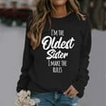 thumbnail image 1 of Women's Autumn and Winter Casual Letter Printed Round Neck Sweatshirt, 1 of 3