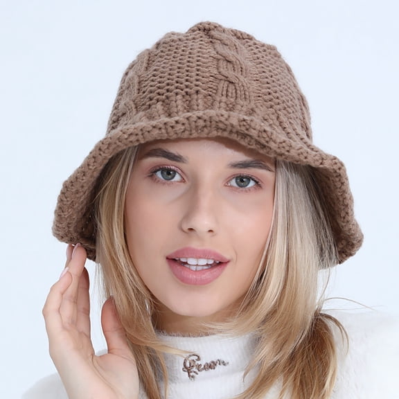 Women's Autumn and Winter Woolen Pot Hat - Fashionable and Cute Knitted Fisherman Hat for Warmth and Style