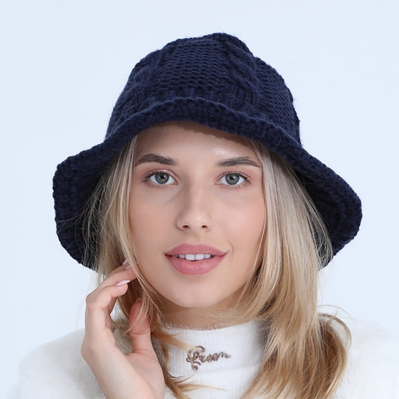 Women's Autumn and Winter Woolen Pot Hat - Fashionable and Cute Knitted Fisherman Hat for Warmth in Cold Weather