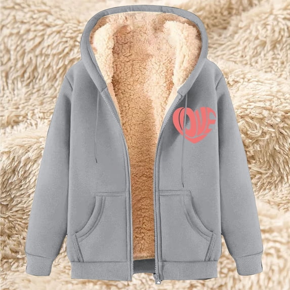 Women's Autumn/winter Lamb Coat Plus Thick Hooded Cardigan Plus Size Coat Foldable Rain Jacket Winter Coats for Women under 40 Womens Snow Jacket plus Size Womens plus Size Fall Clothes plus Size