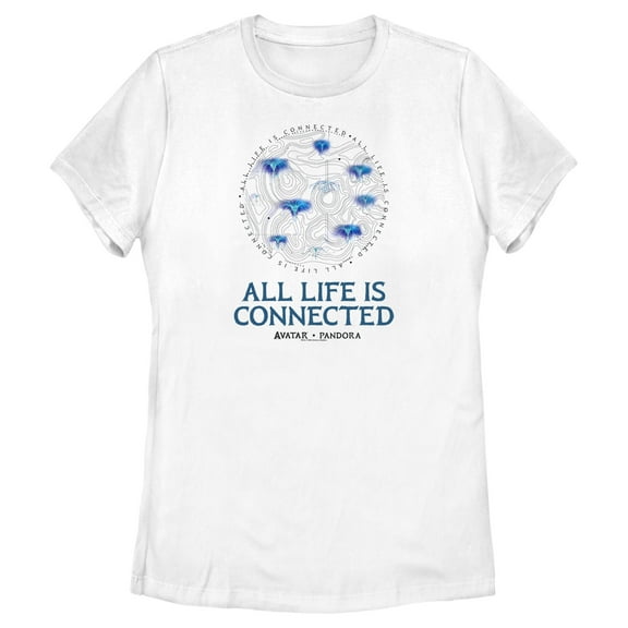 Women's Avatar All Life is Connected  Graphic Tee White 2X Large