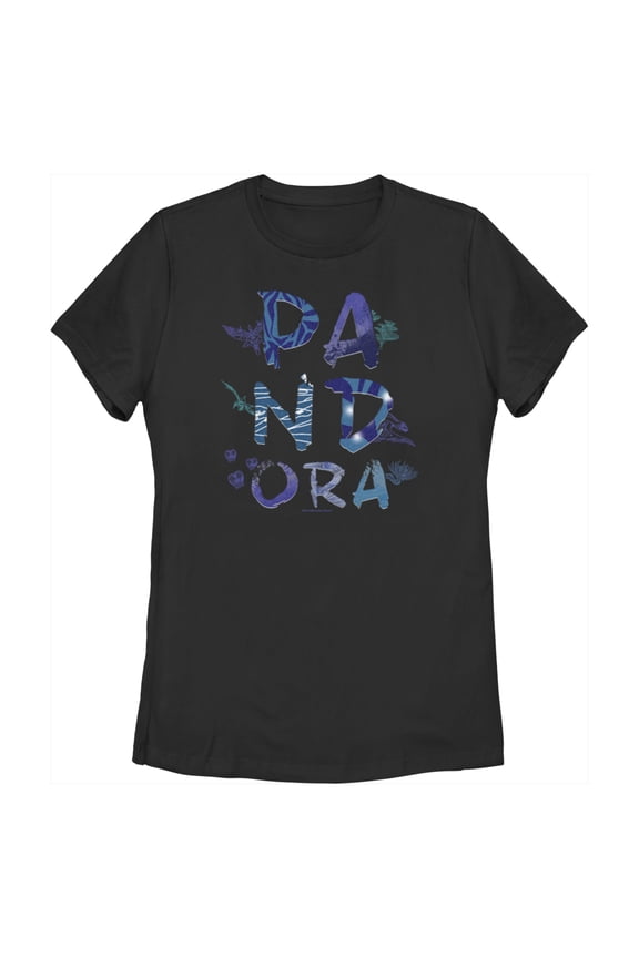 Women's Avatar Pandora Flora and Fauna Logo  Graphic Tee Black Small