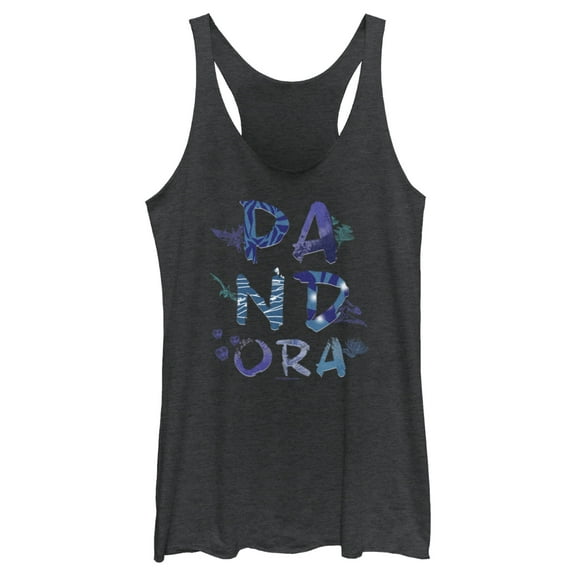 Women's Avatar Pandora Flora and Fauna Logo  Racerback Tank Top Black Heather X Small