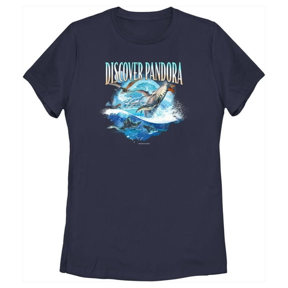 Women's Avatar: The Way of Water Discover Pandora Ocean  Graphic Tee Navy Blue Large