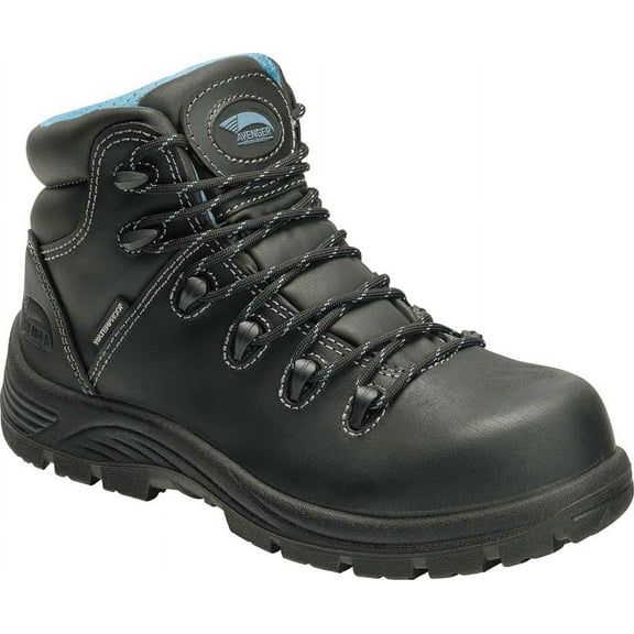 Women's Avenger A7127 Framer Composite Toe Waterproof Work Boot Black Full Grain Leather 7.5 M