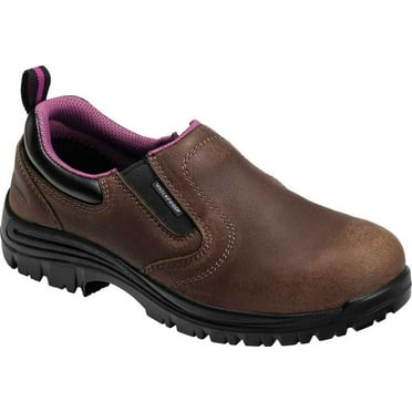 Women's Avenger A7165 Composite Toe Waterproof Slip-On Brown Full Grain Leather 7 M
