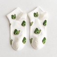 thumbnail image 1 of Women's Avocado Ankle Socks Non Slip Cotton for Casual Stability and Comfort 2 Pairs - One Size Fits Most, White, 1 of 7