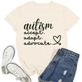 thumbnail image 1 of Women's Awareness Shirt Inspirational Special Education Letter Printed T Shirt Loose Fit Top Women Plain Short Sleeve Shirts for Women Plain Casual T Shirts for Women Womens Long Sleeve Compression, 1 of 2